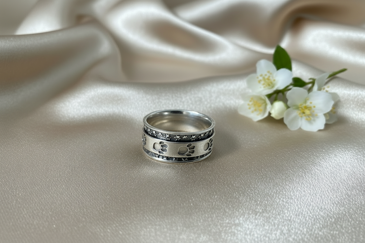 Paw Print Spinner Ring