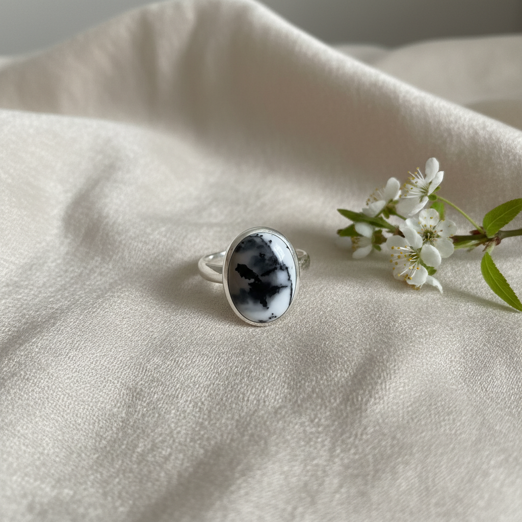 Dendritic Opal Stoneset Ring