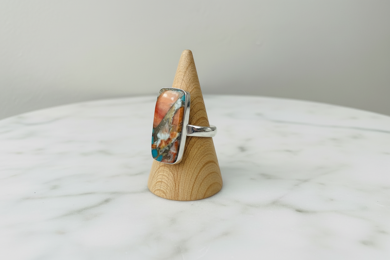 Oyster Turquoise Stoneset Ring - Size U