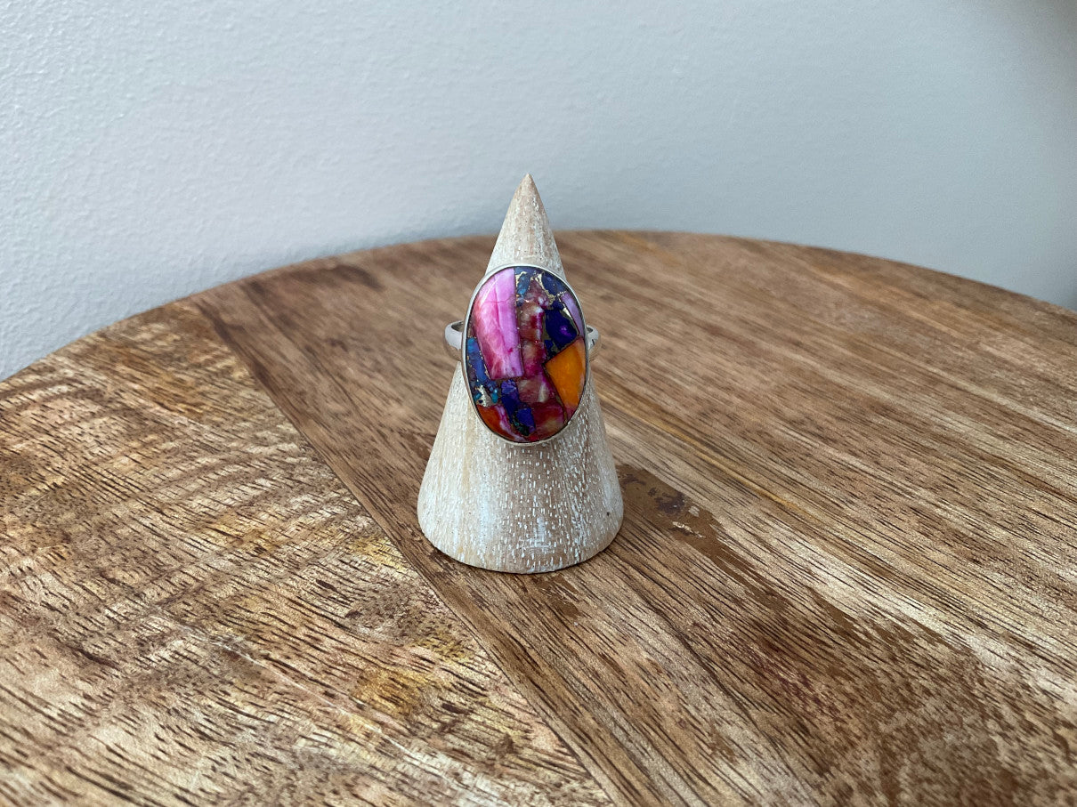 Oyster Turquoise Stoneset Ring - Pink