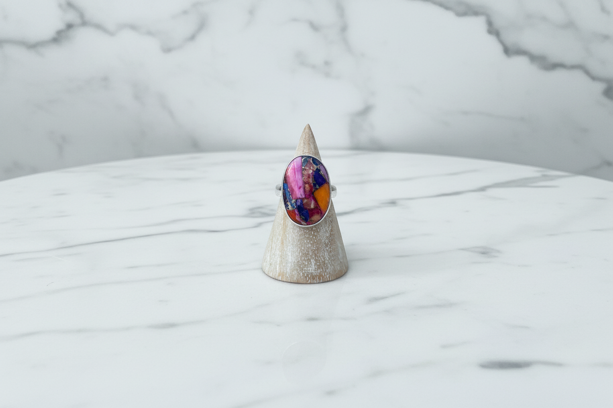 Oyster Turquoise Stoneset Ring - Pink