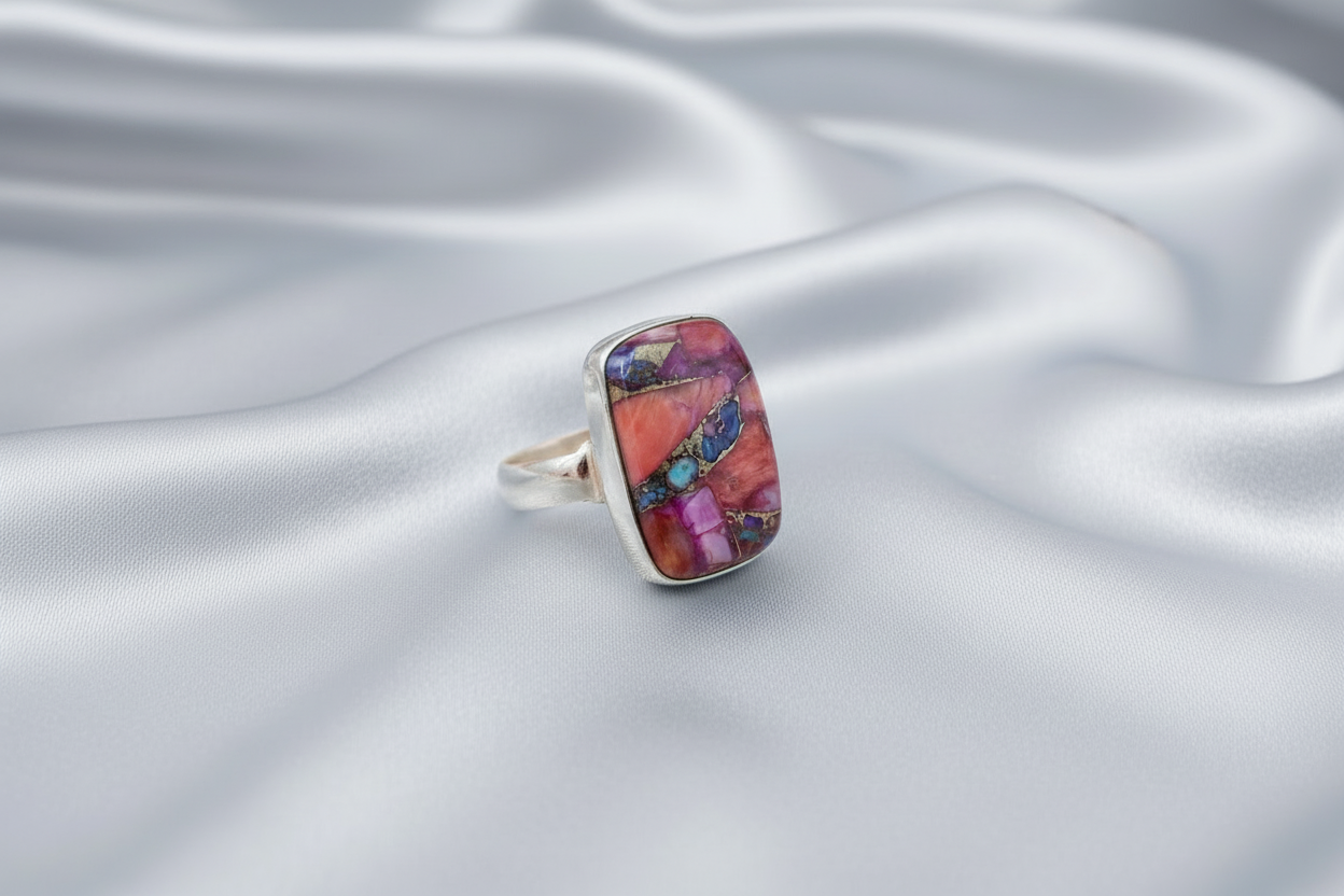 Oyster Turquoise Stoneset Ring - Pink