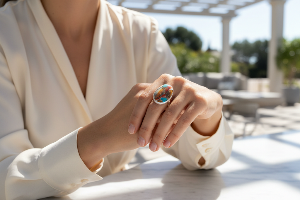 Oyster Turquoise Stoneset Ring