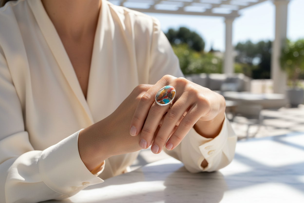 Oyster Turquoise Stoneset Ring