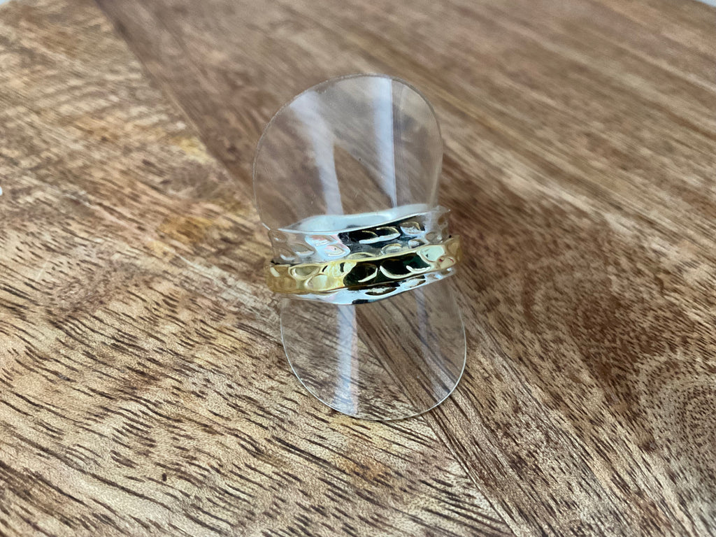 Hammerd Brass & Silver Spinner Ring