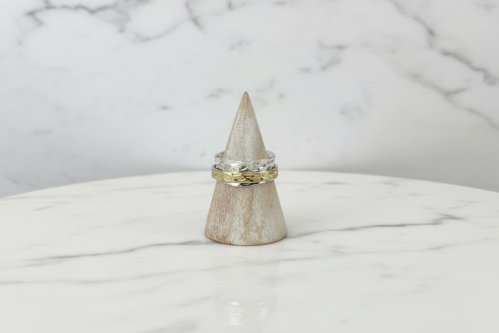 Hammerd Brass & Silver Spinner Ring