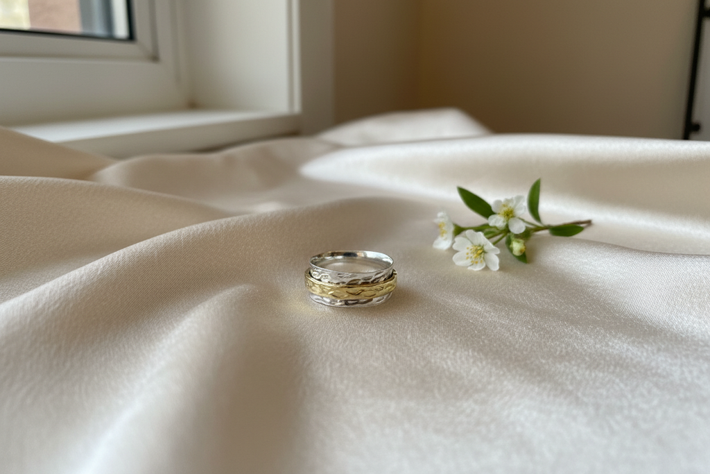 Hammerd Brass & Silver Spinner Ring