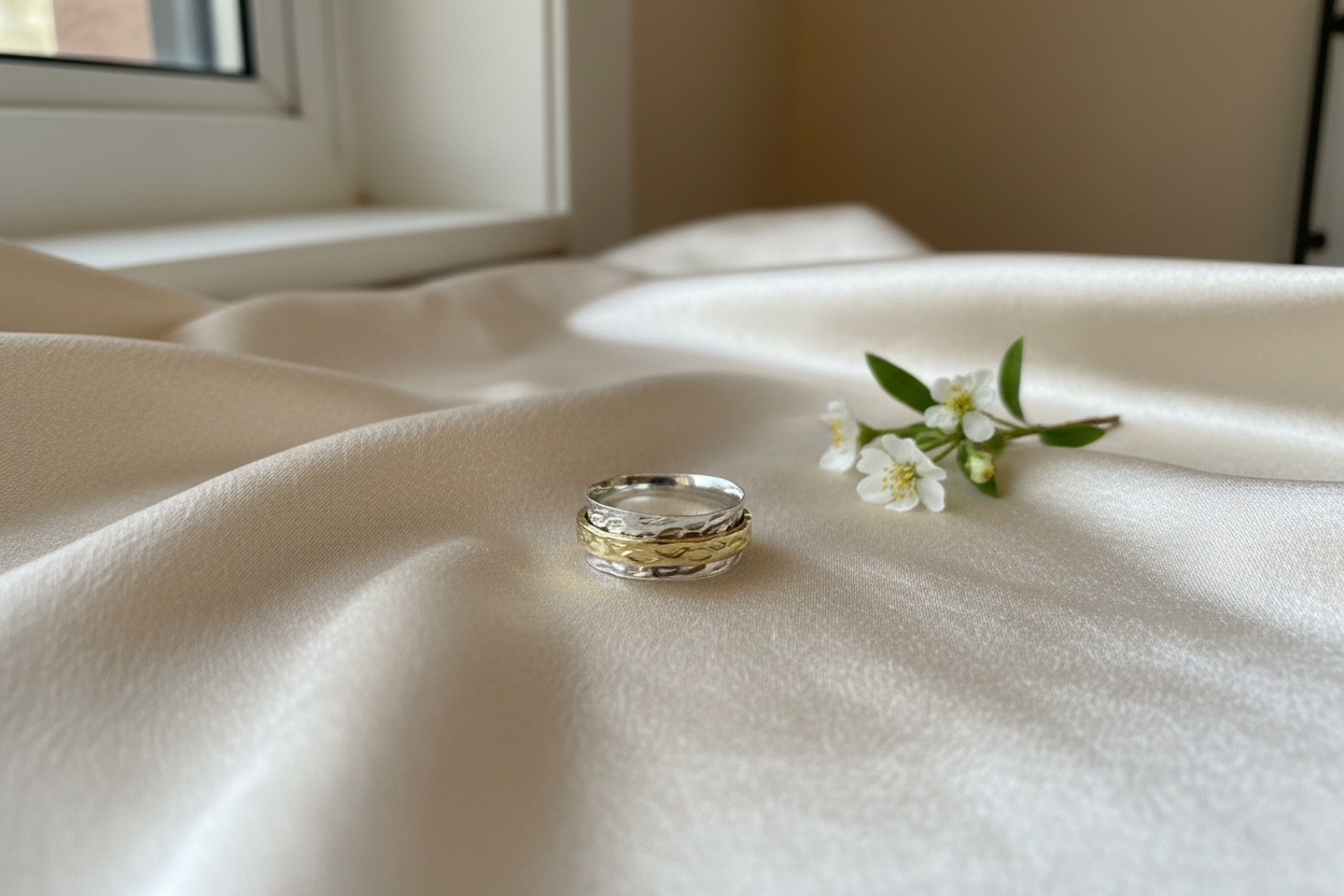 Hammerd Brass & Silver Spinner Ring