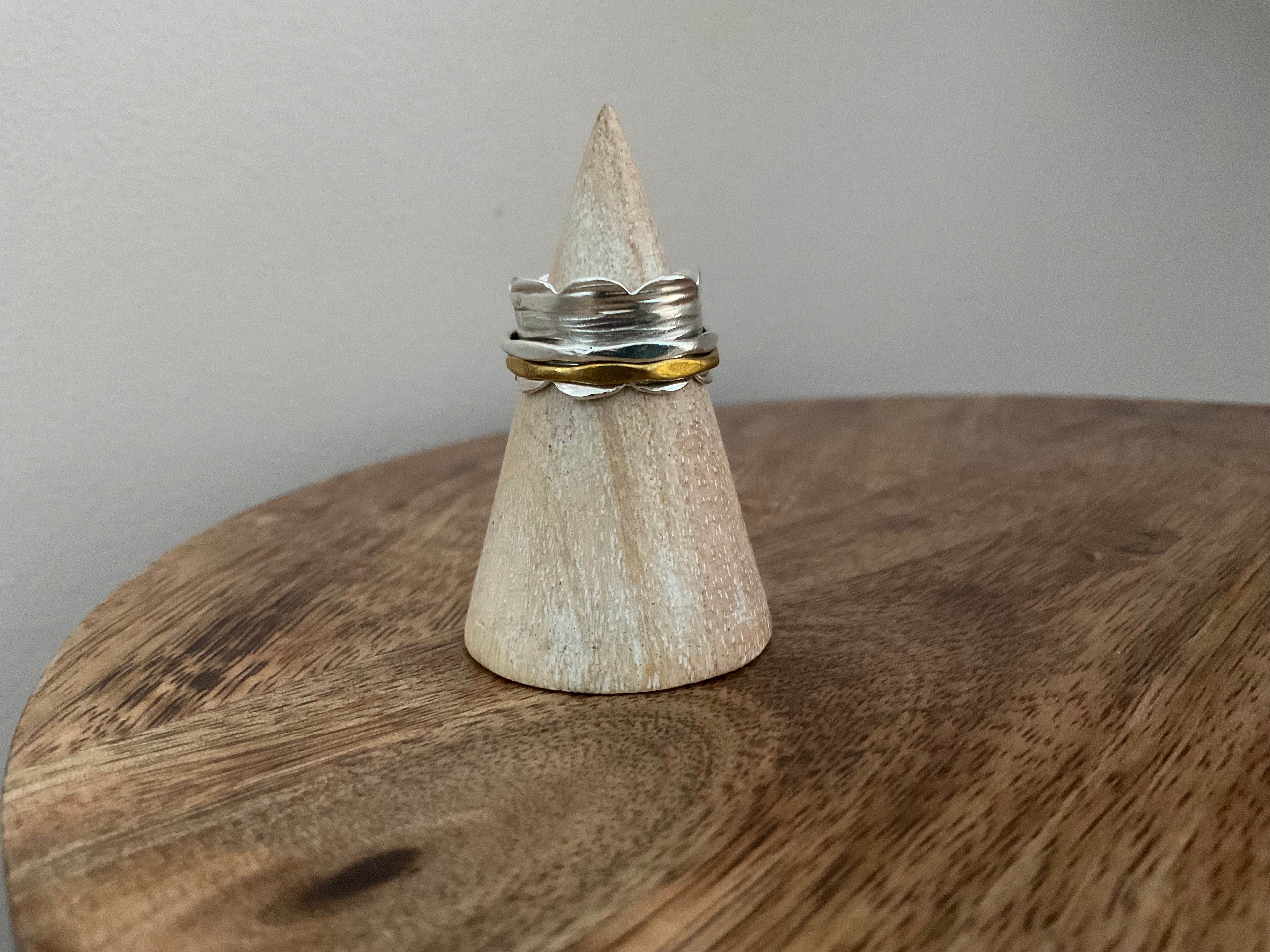 Brass & Sterling Silver Spinner Ring - Size I