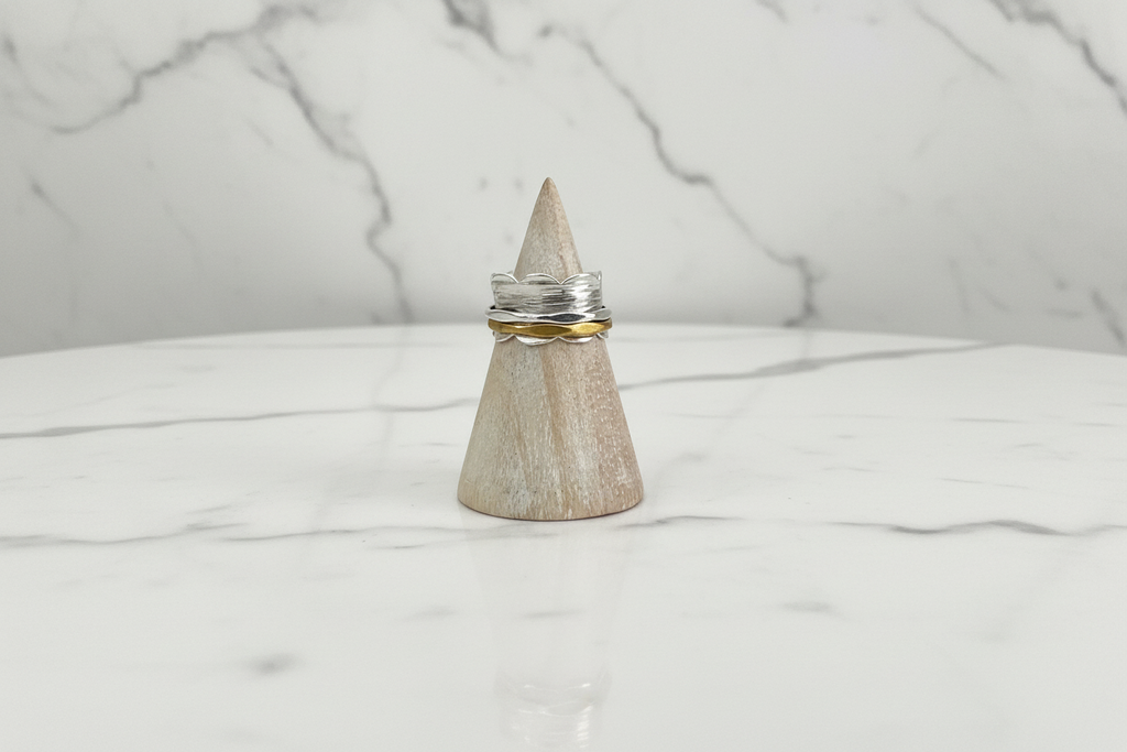 Brass & Sterling Silver Spinner Ring - Size I