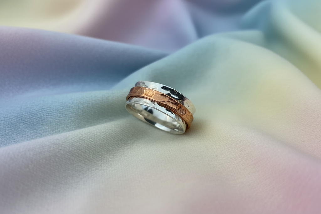 Hammerd Copper & Silver Spinner Ring