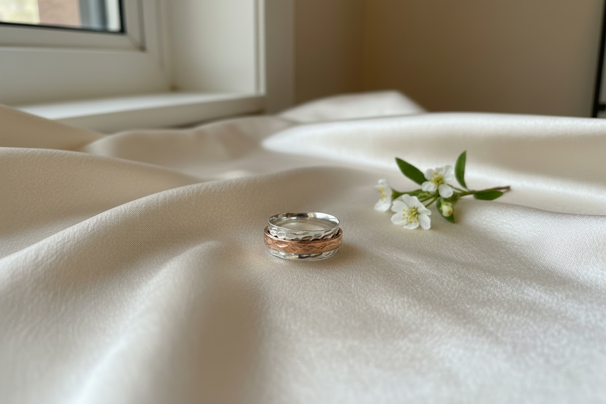 Hammerd Copper & Silver Spinner Ring
