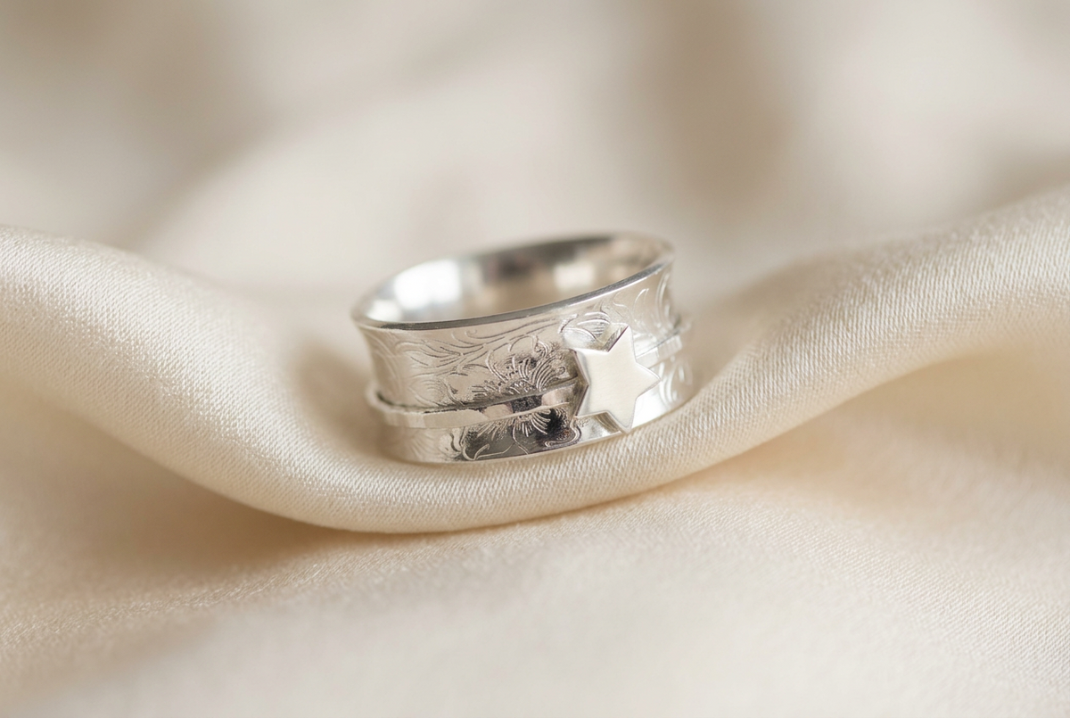 Star Spinner Ring - Size Q