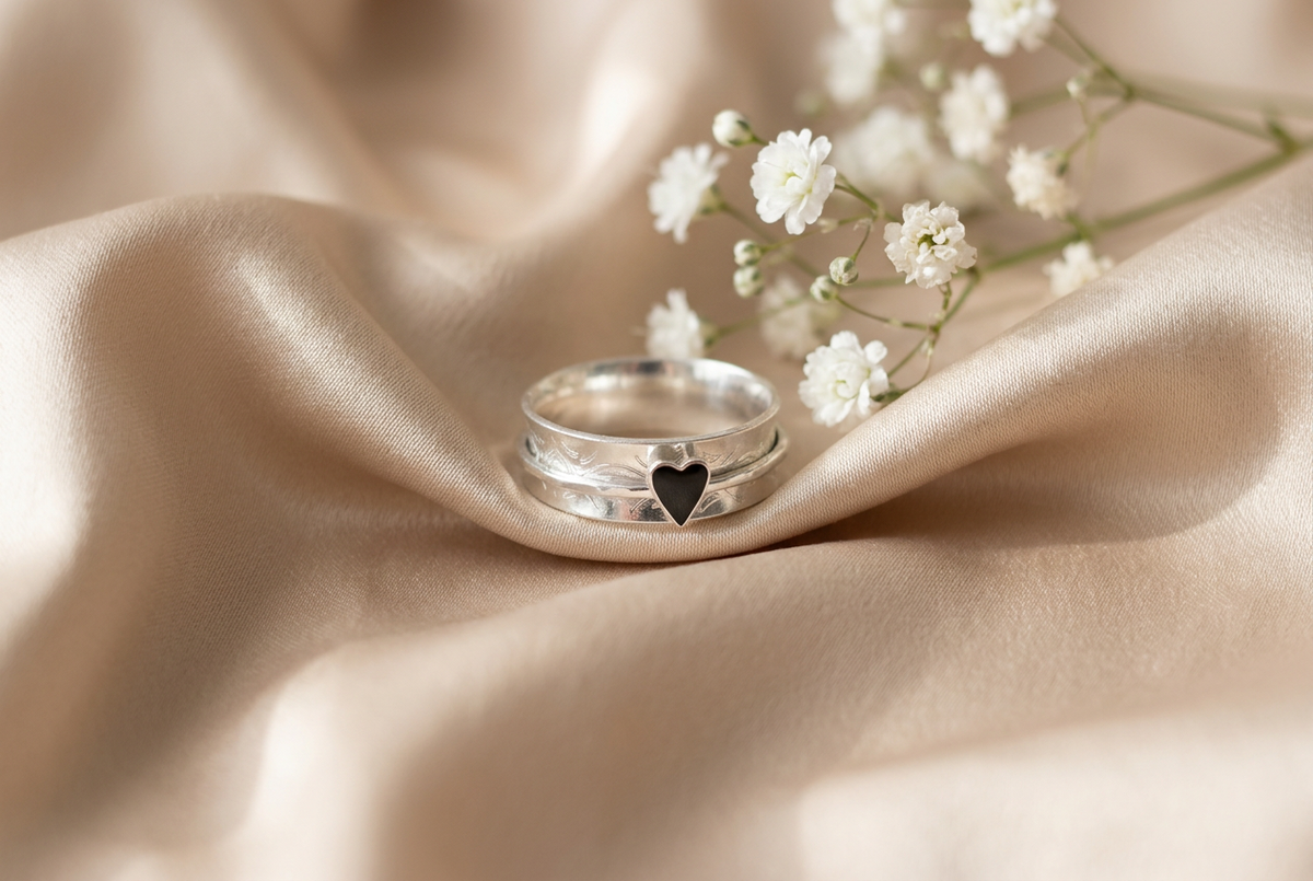 Heart Spinner Ring - Size R