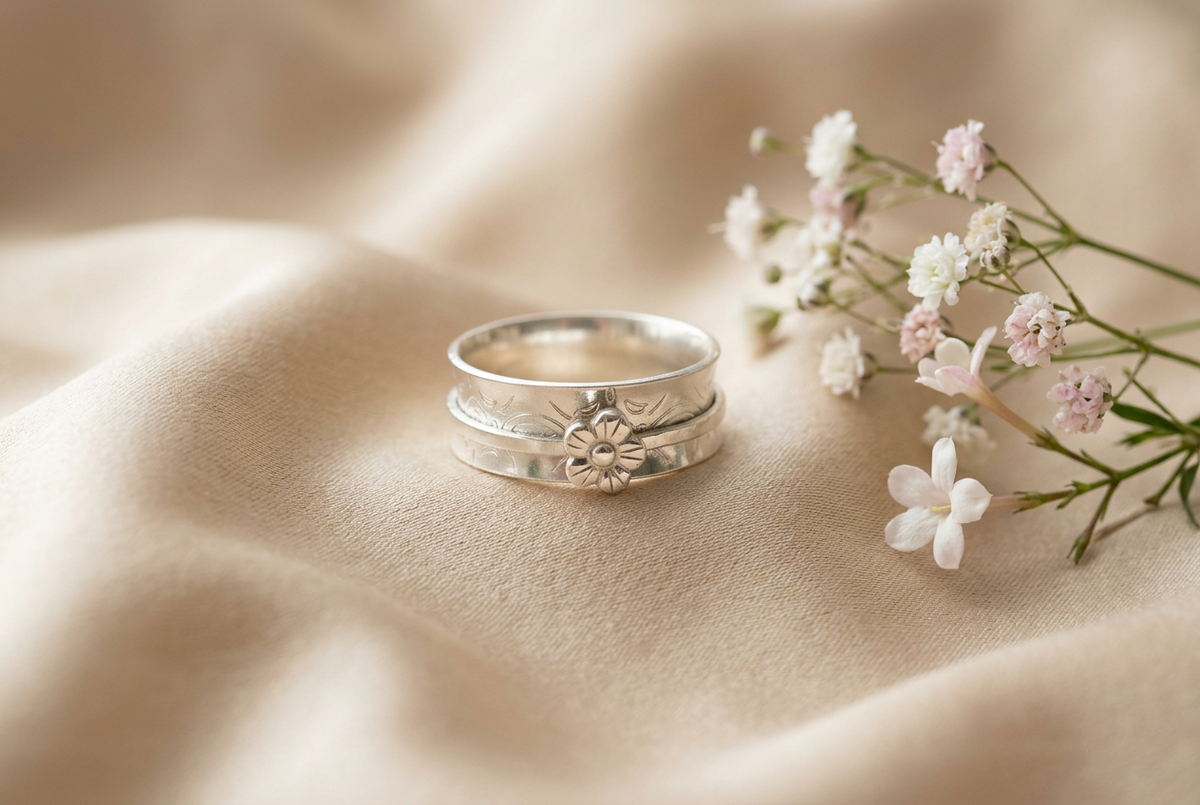 Flower Spinner Ring - Size Q