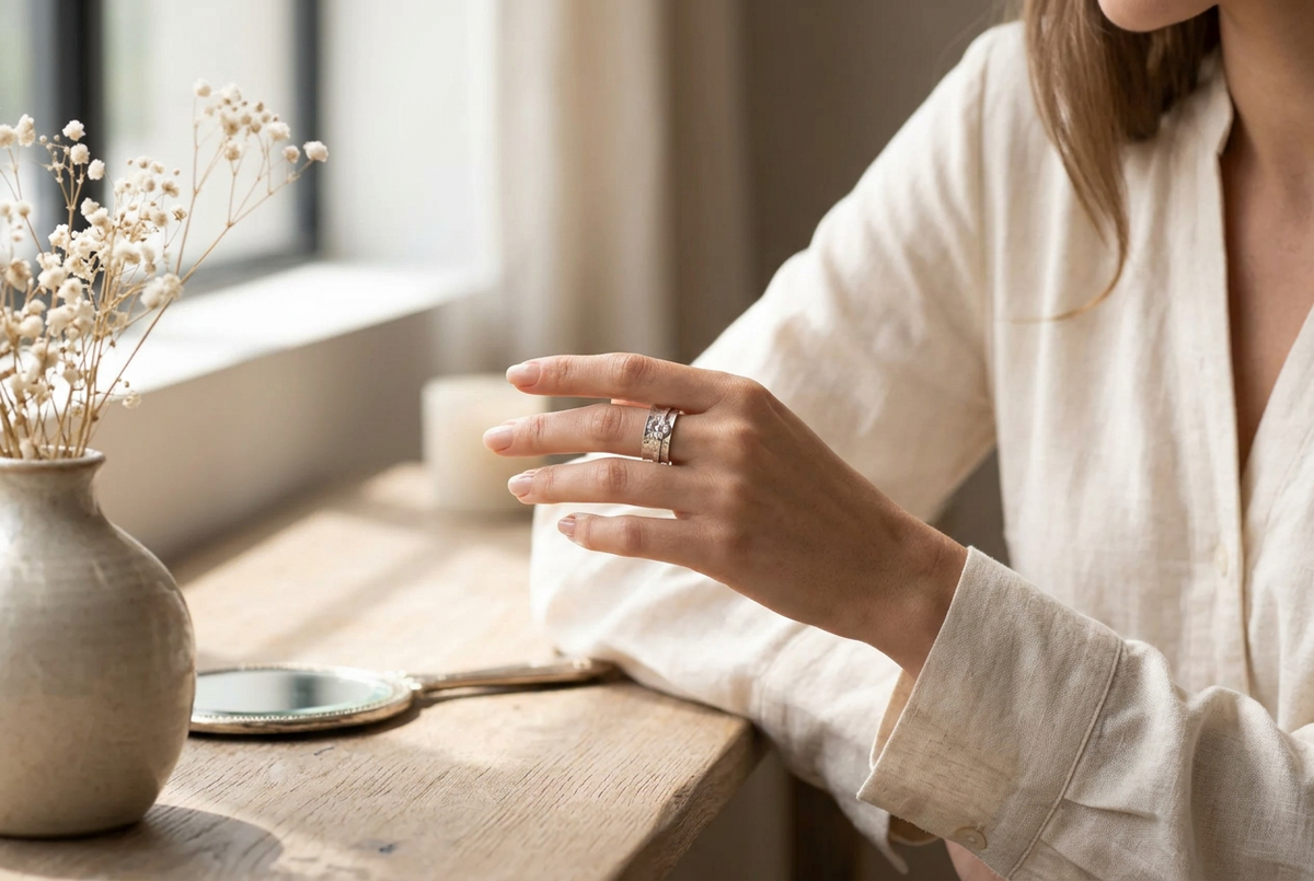 Flower Spinner Ring - Size Q