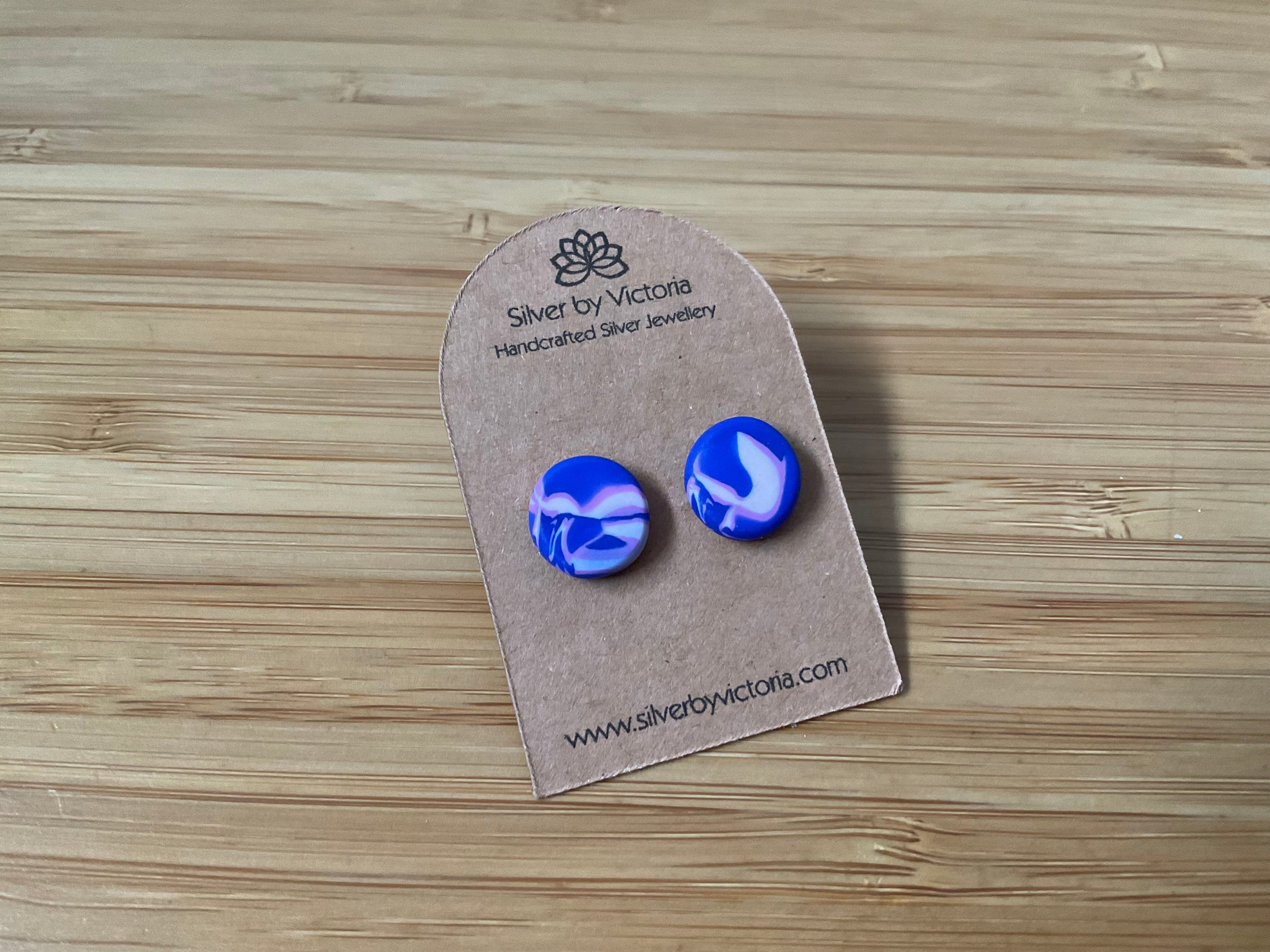 Purple & Pink Polymer Clay Stud Earrings