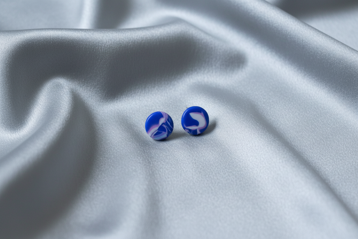 Purple & Pink Polymer Clay Stud Earrings