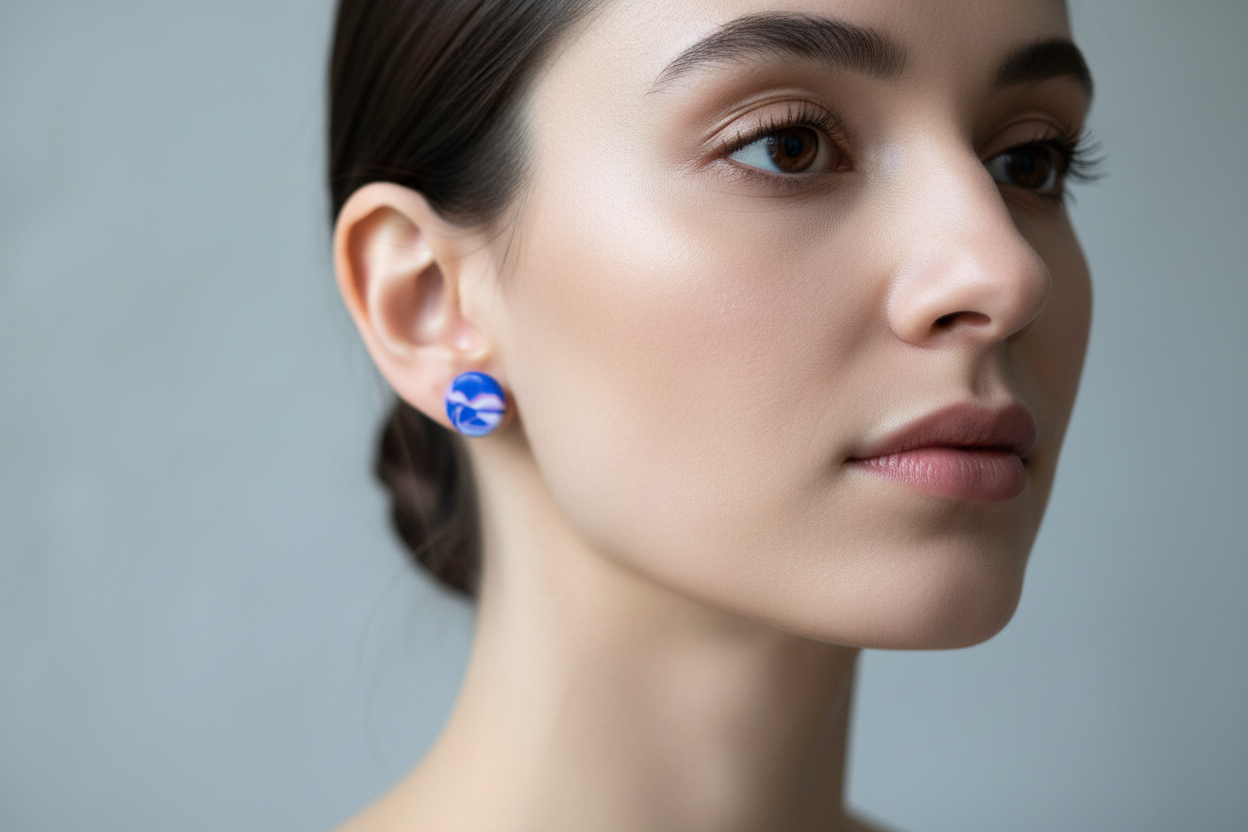 Purple & Pink Polymer Clay Stud Earrings