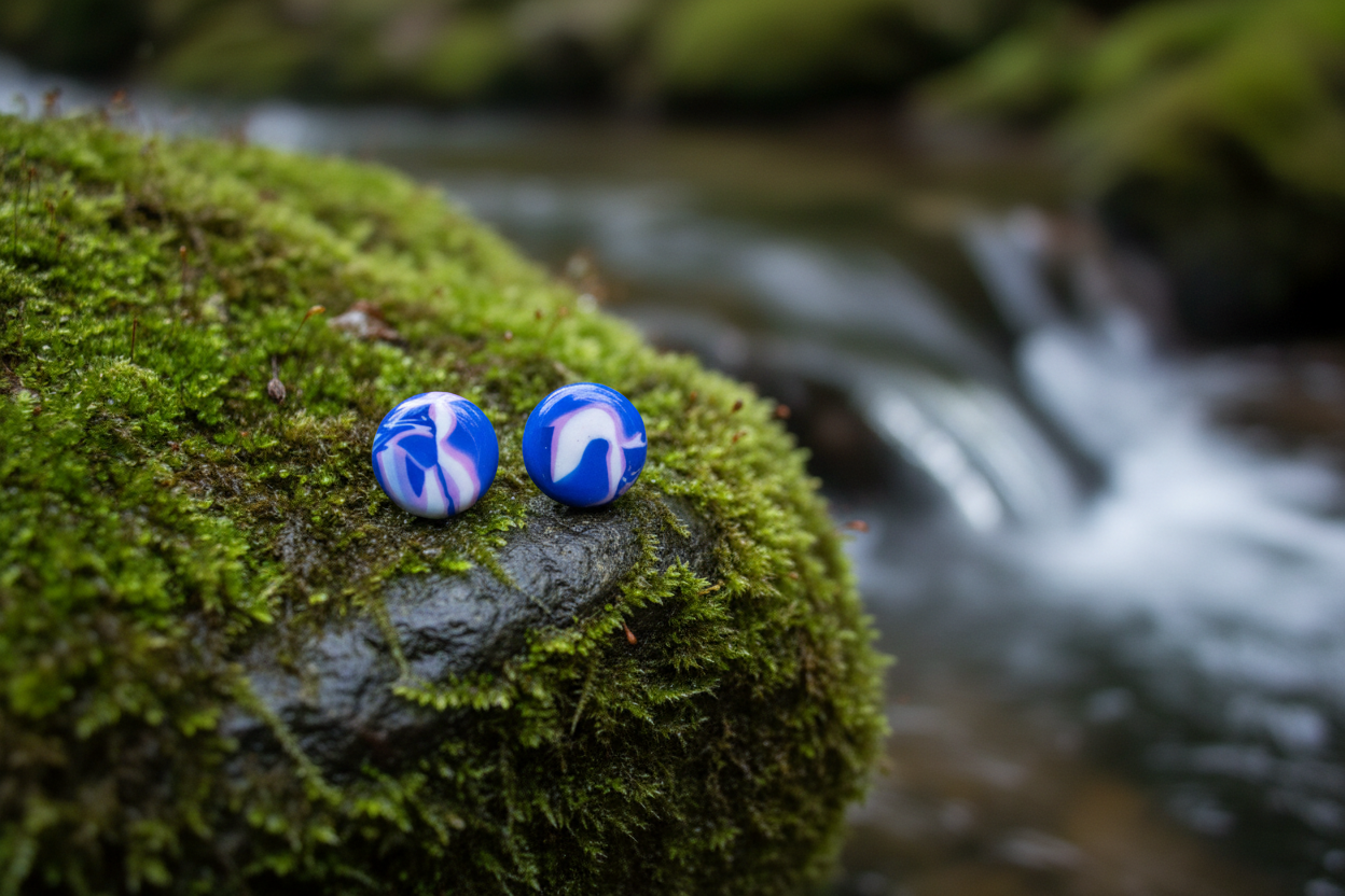 Purple & Pink Polymer Clay Stud Earrings