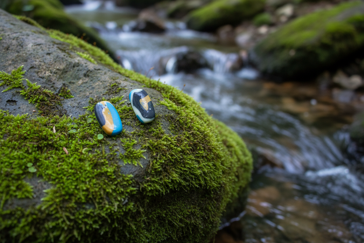 Brown Polymer Clay Stud Earrings