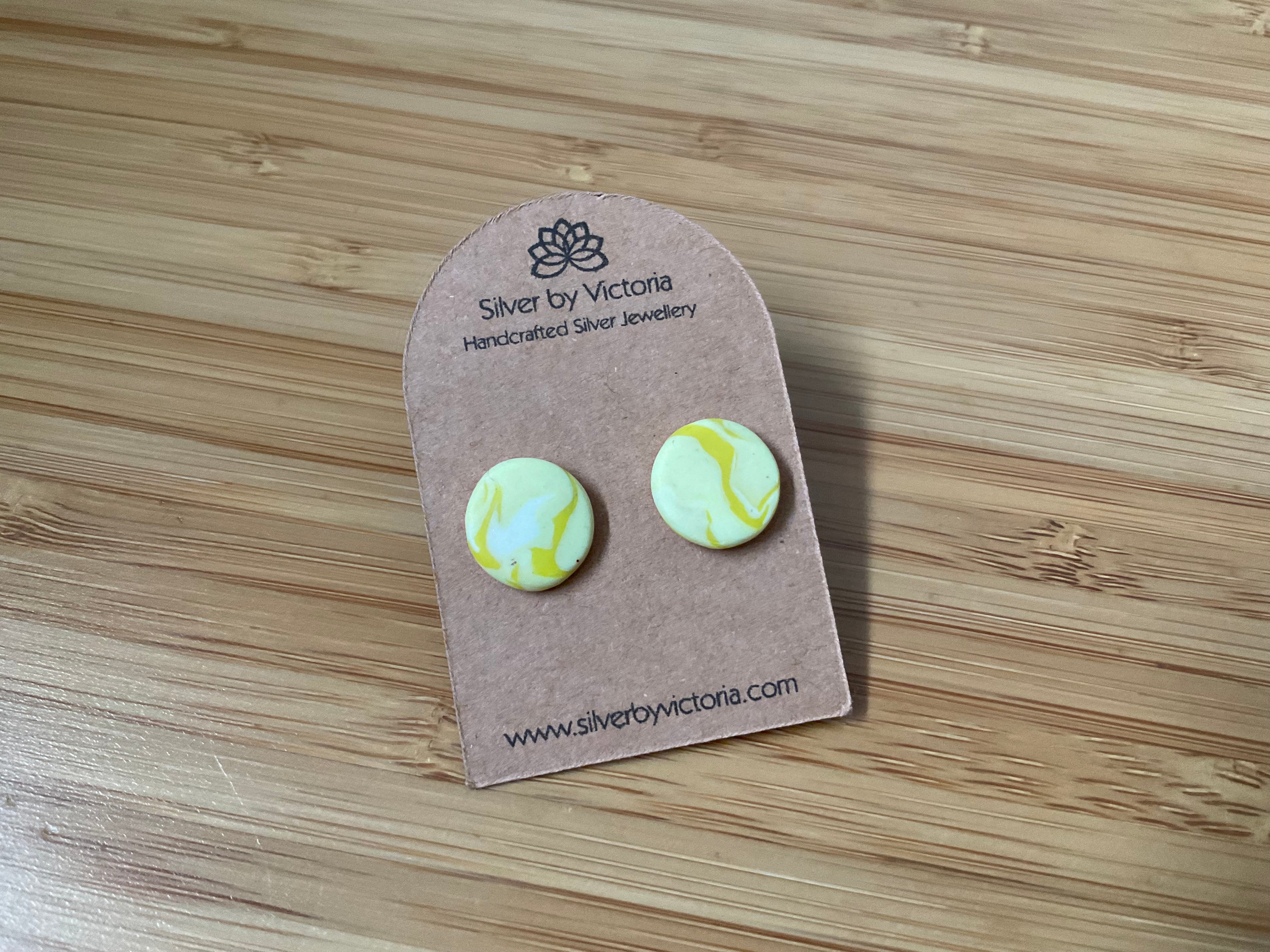 Yellow Circle Polymer Clay Stud Earrings