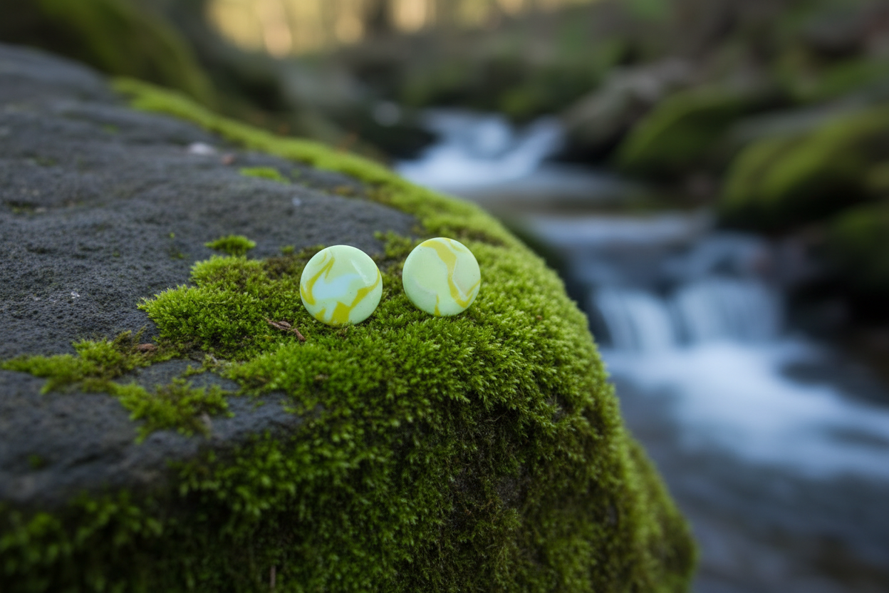 Yellow Circle Polymer Clay Stud Earrings