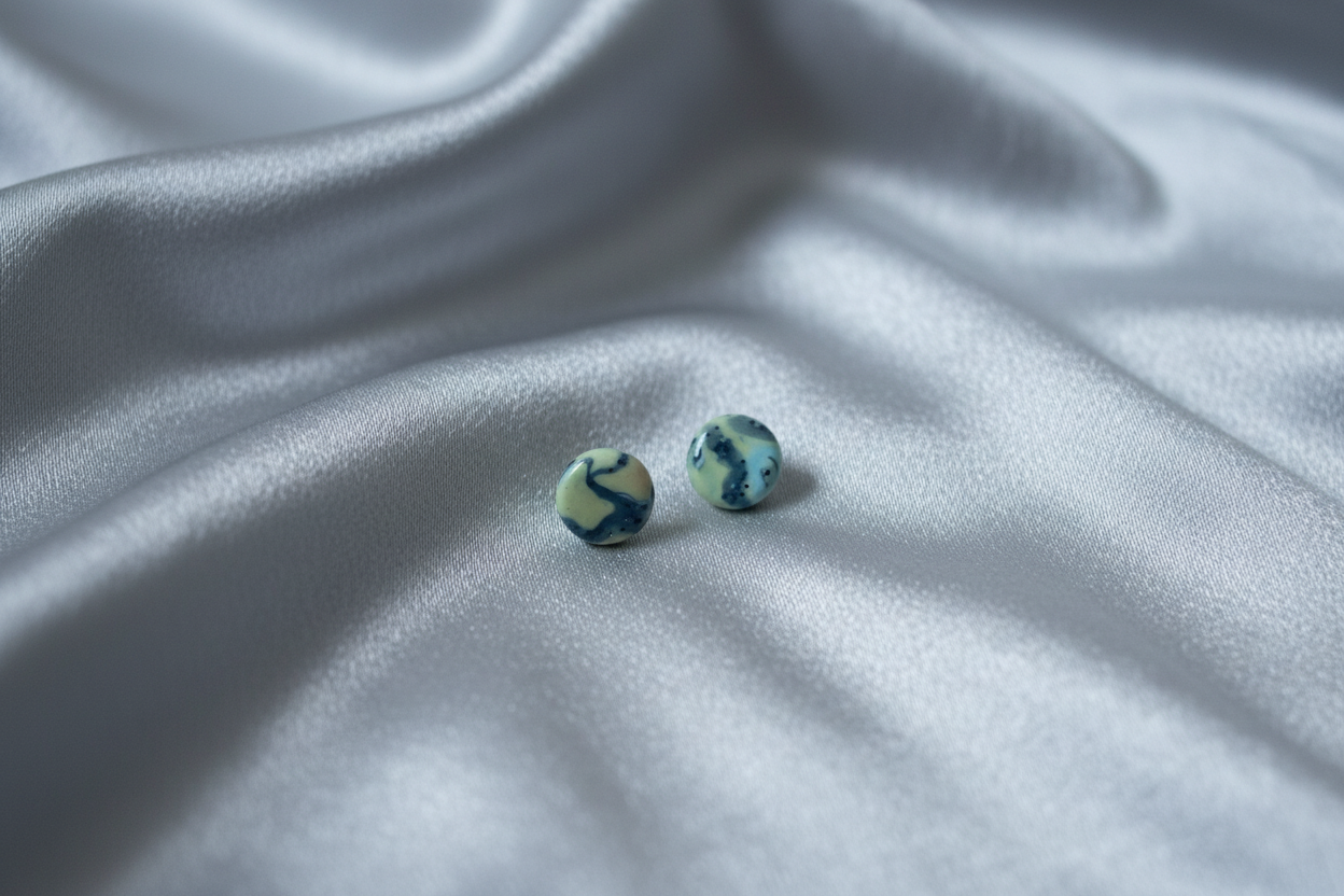 Yellow & Grey Polymer Clay Stud Earrings