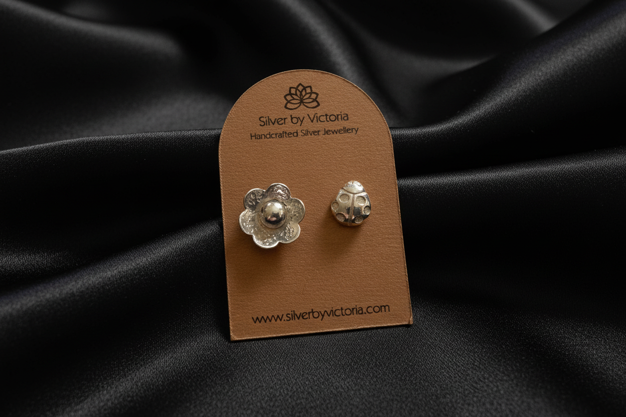 Ladybird & Daisy Mismatched Stud Earrings