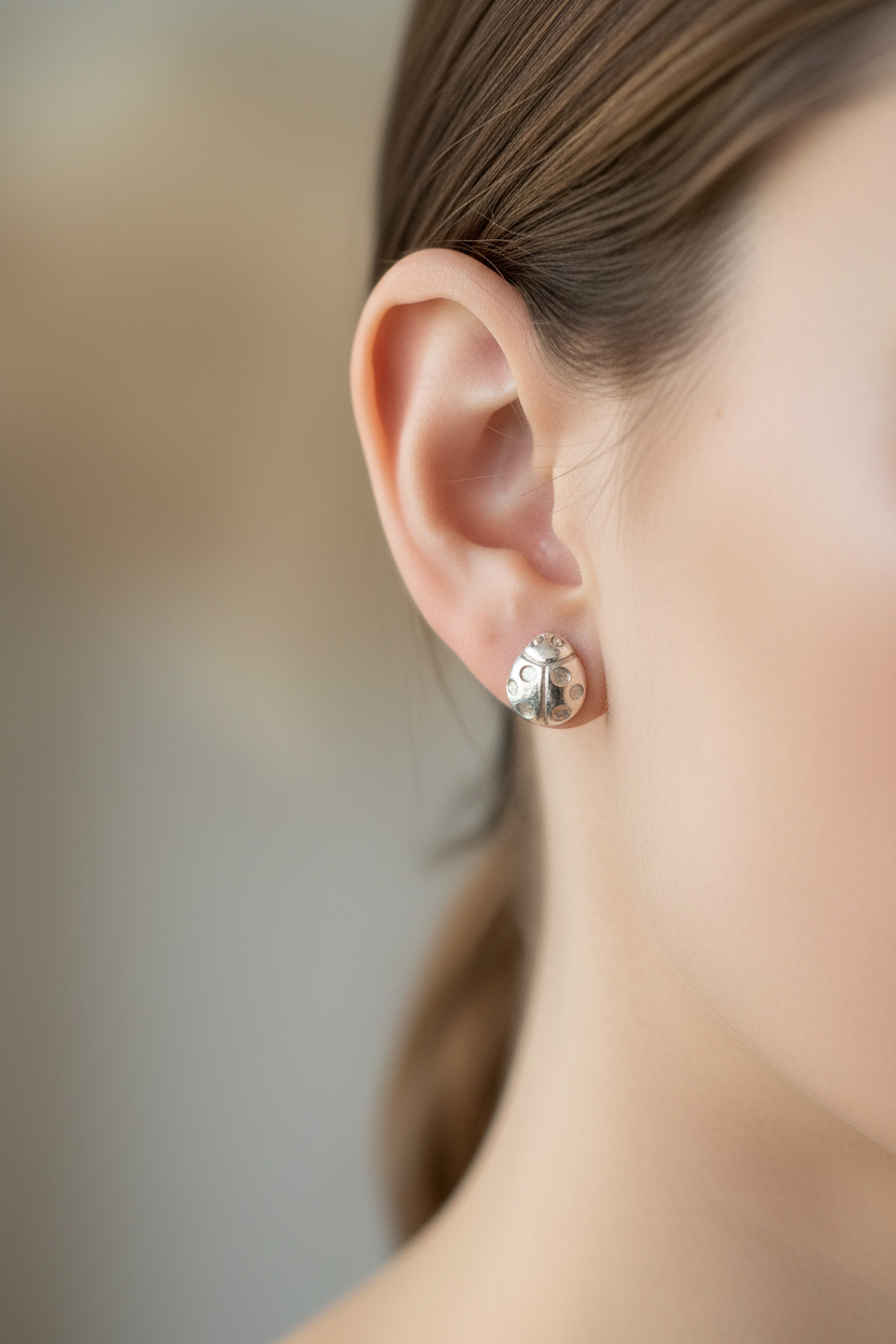 Ladybird & Daisy Mismatched Stud Earrings