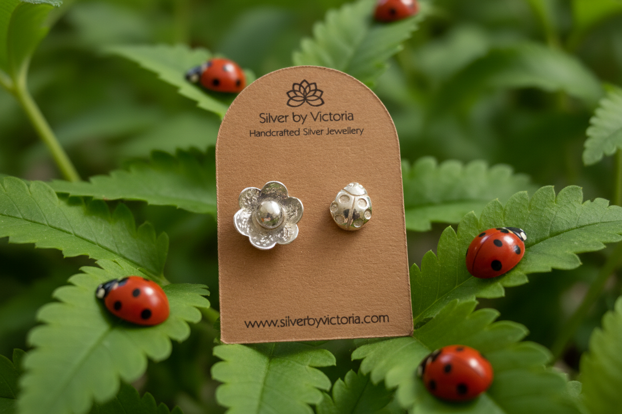 Ladybird & Daisy Mismatched Stud Earrings