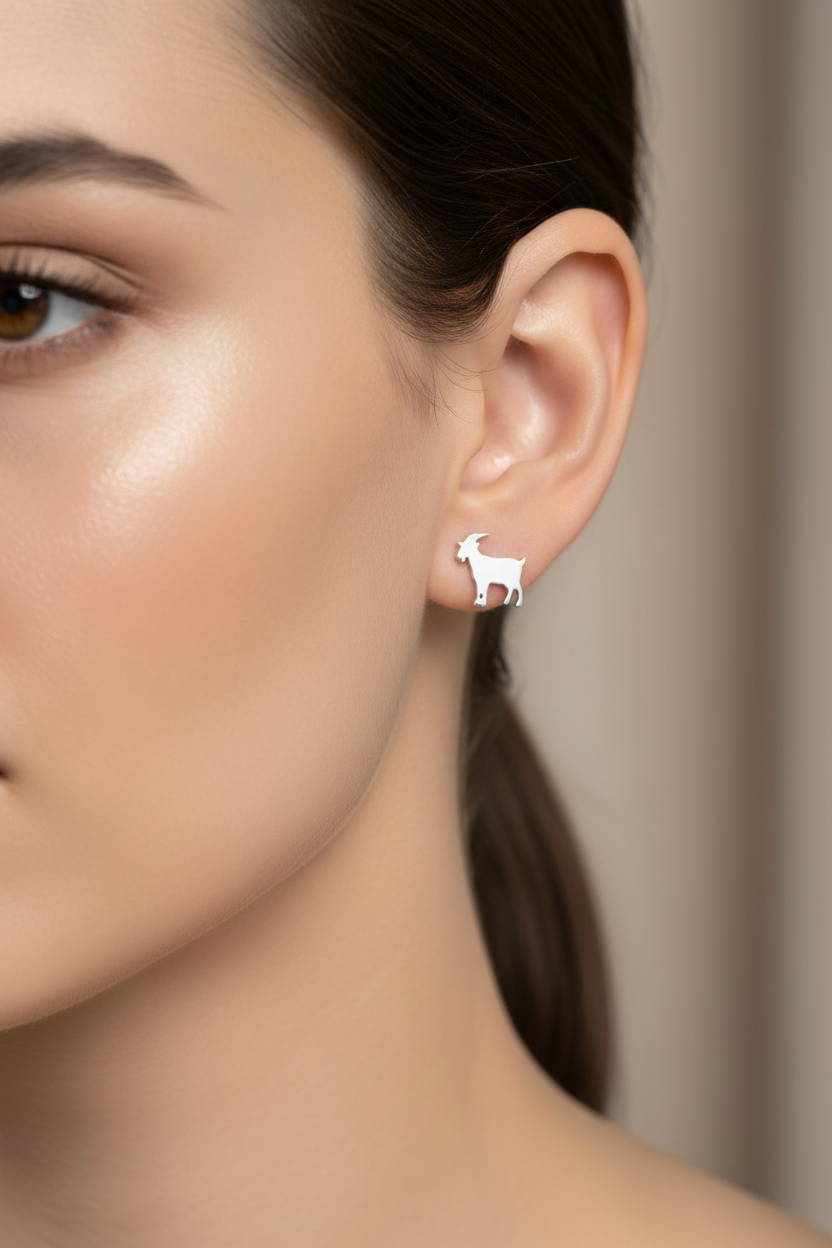 Goat Stud Earrings