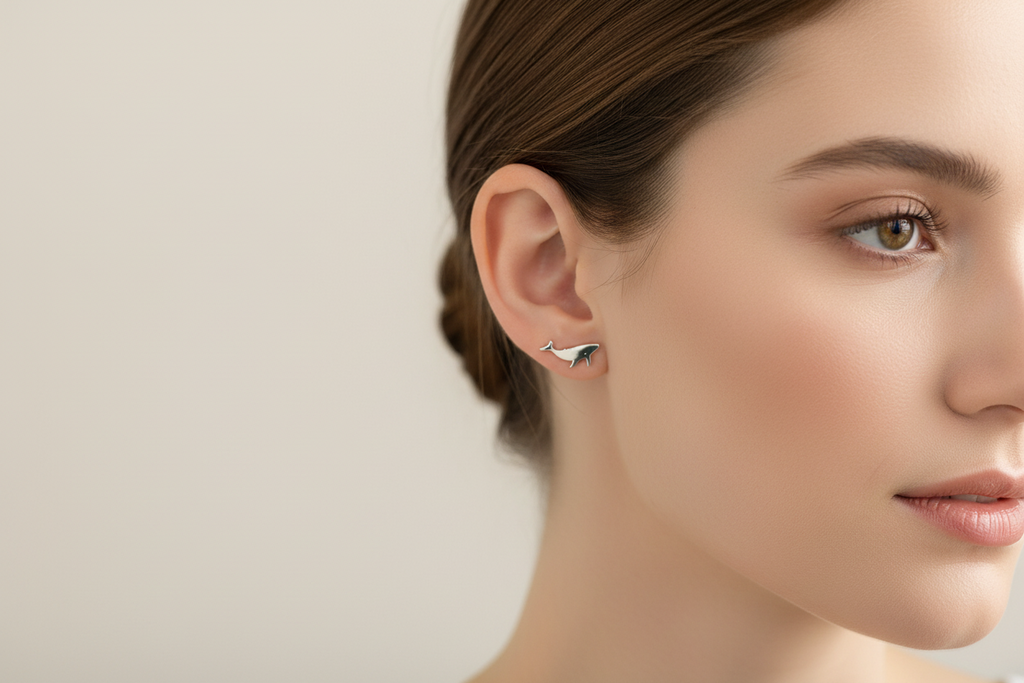 Humpback Whale Stud Earrings
