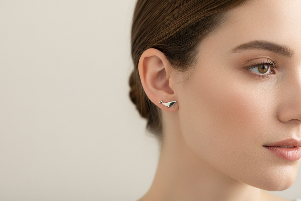 Humpback Whale Stud Earrings