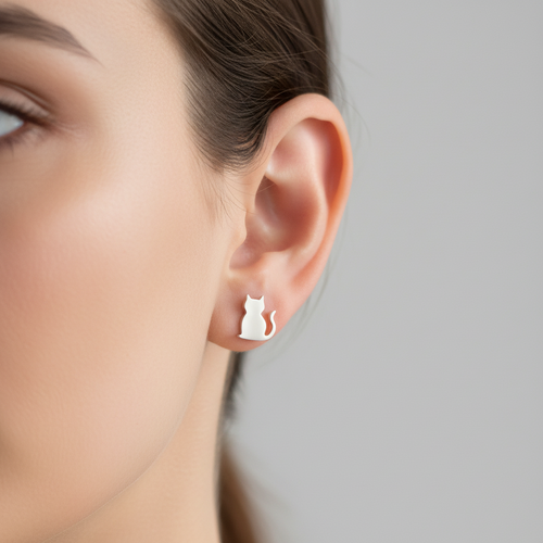 Cat Stud Earrings