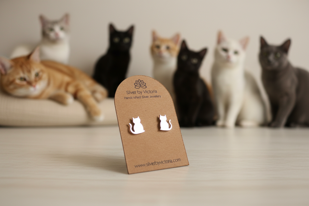 Cat Stud Earrings