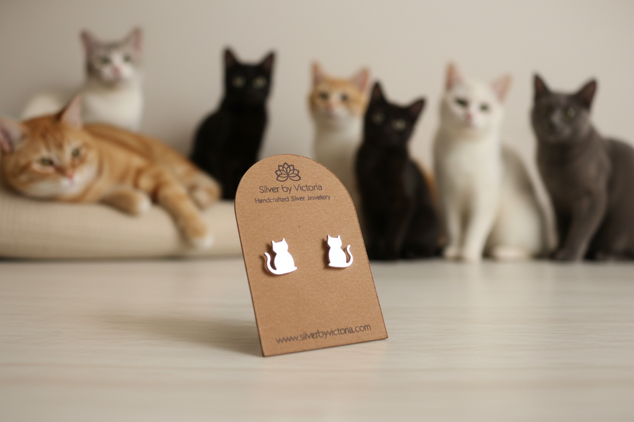 Cat Stud Earrings