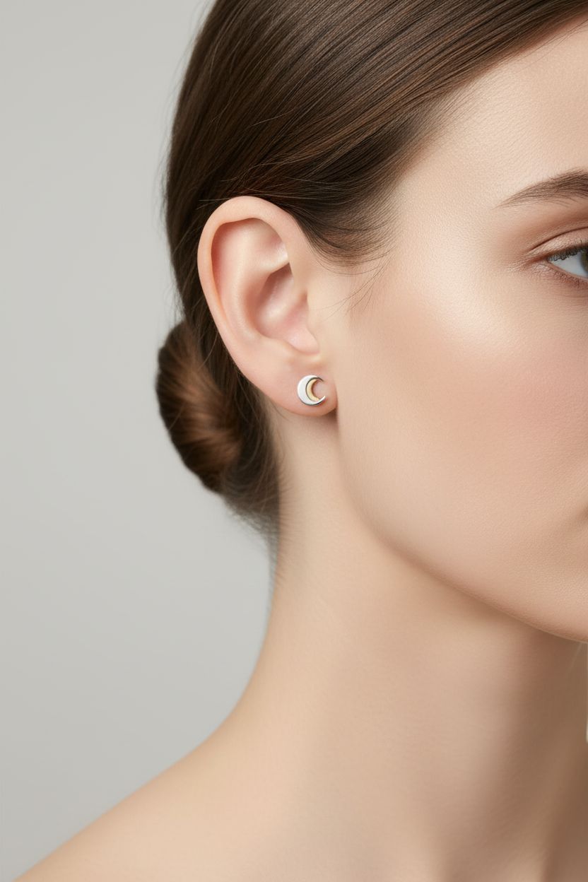 Moon Stud Earrings