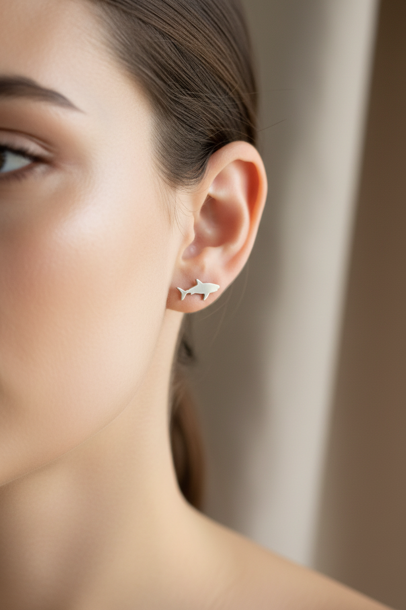 Shark Mismatched Stud Earrings