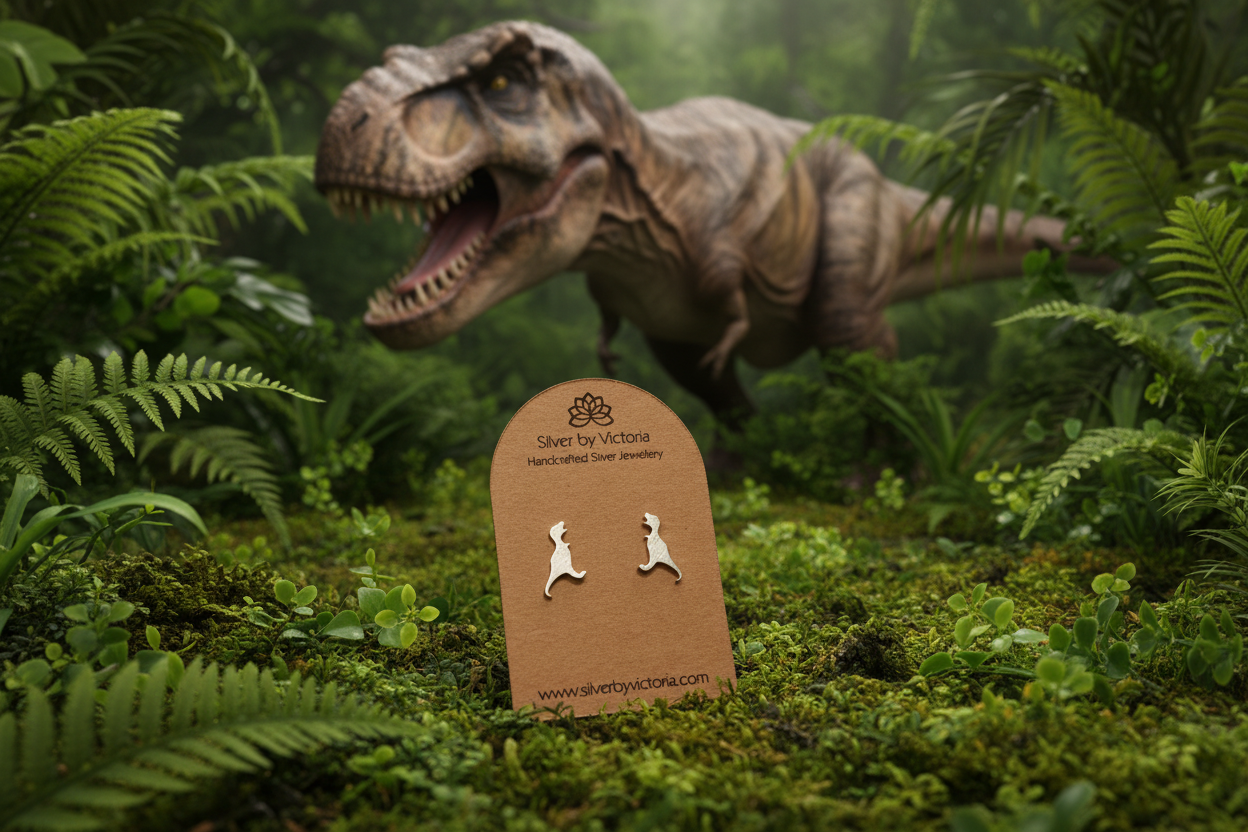 Tyrannosayrus Rex Dinosaur Stud Earrings - Trex