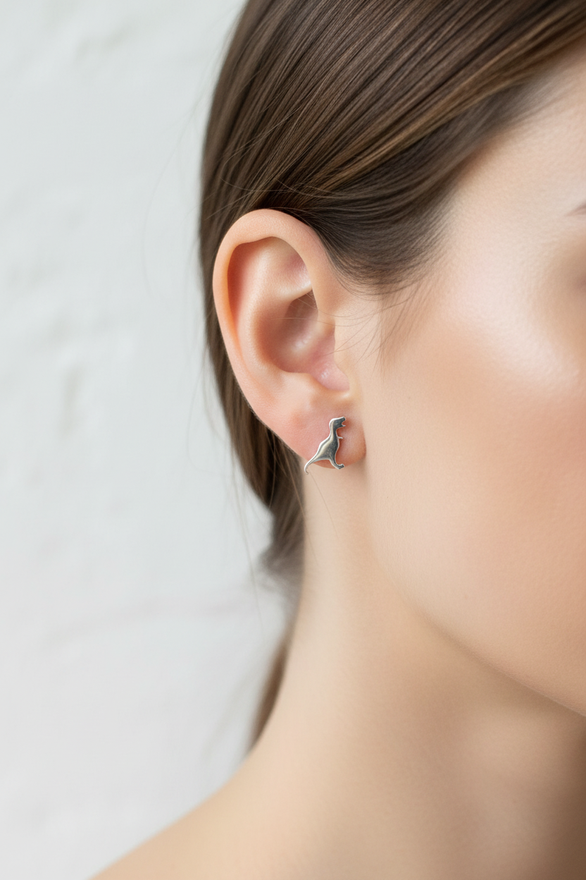Tyrannosayrus Rex Dinosaur Stud Earrings - Trex