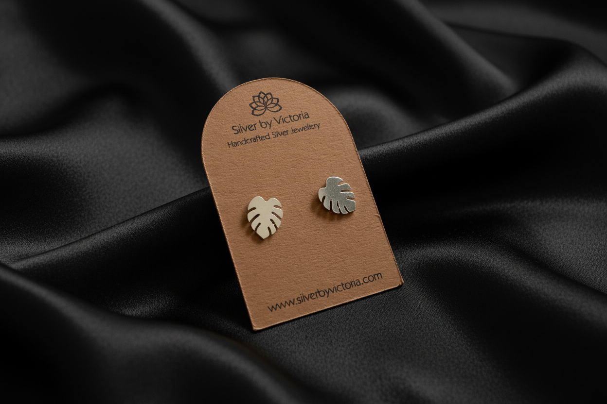 Monstera Leaf Stud Earrings