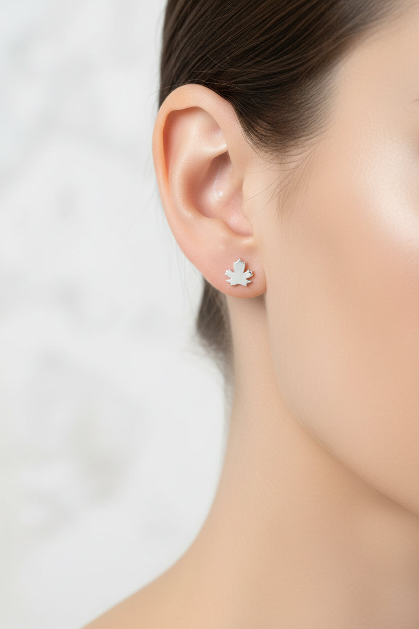 Maple Leaf Stud Earrings