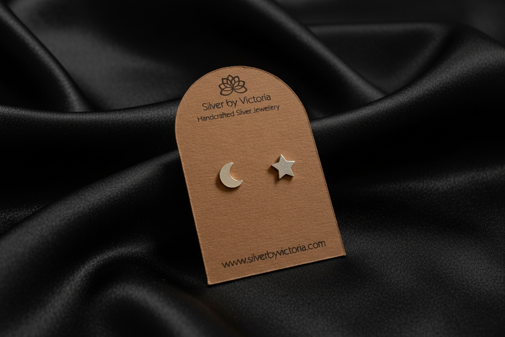 Moon & Star Stud Earrings