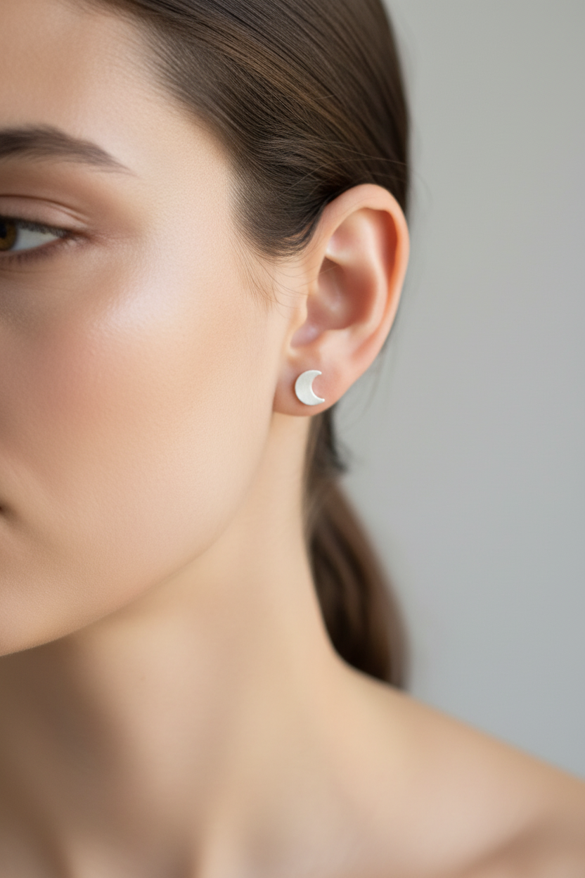 Moon & Star Stud Earrings