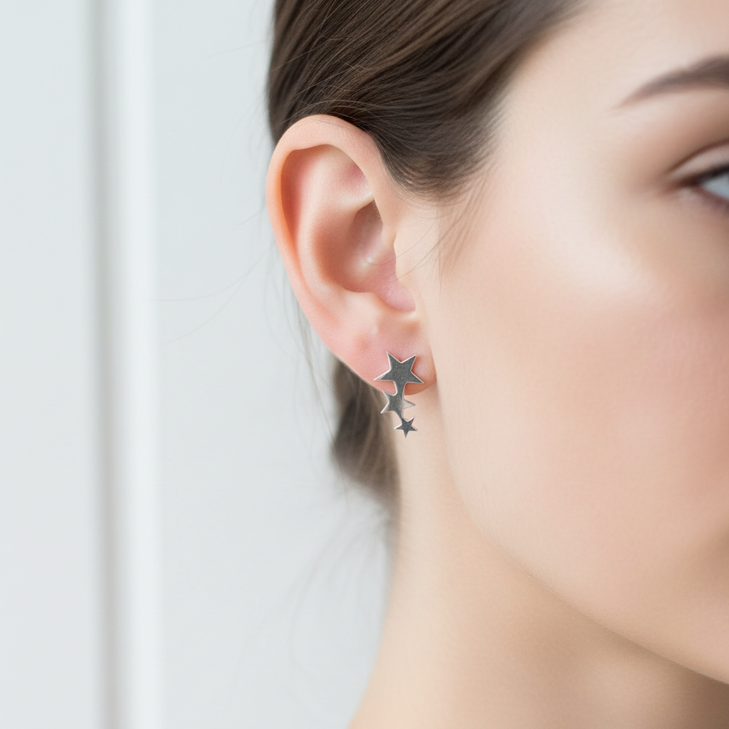 Trio Star Stud Earrings