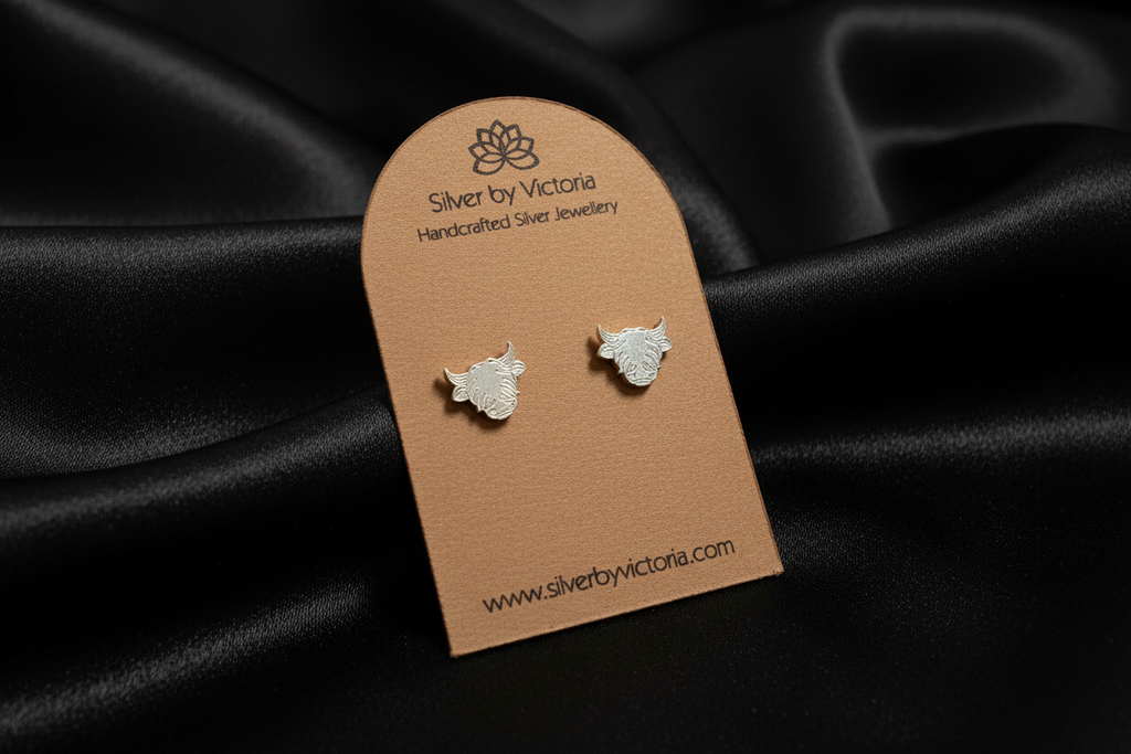 Highland Cow Head Stud Earrings
