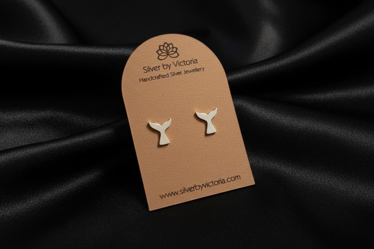 Whale Tail Stud Earrings