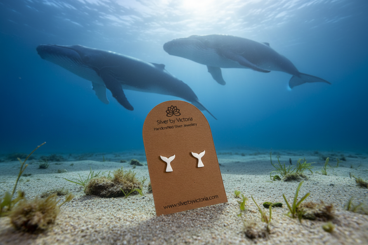 Whale Tail Stud Earrings