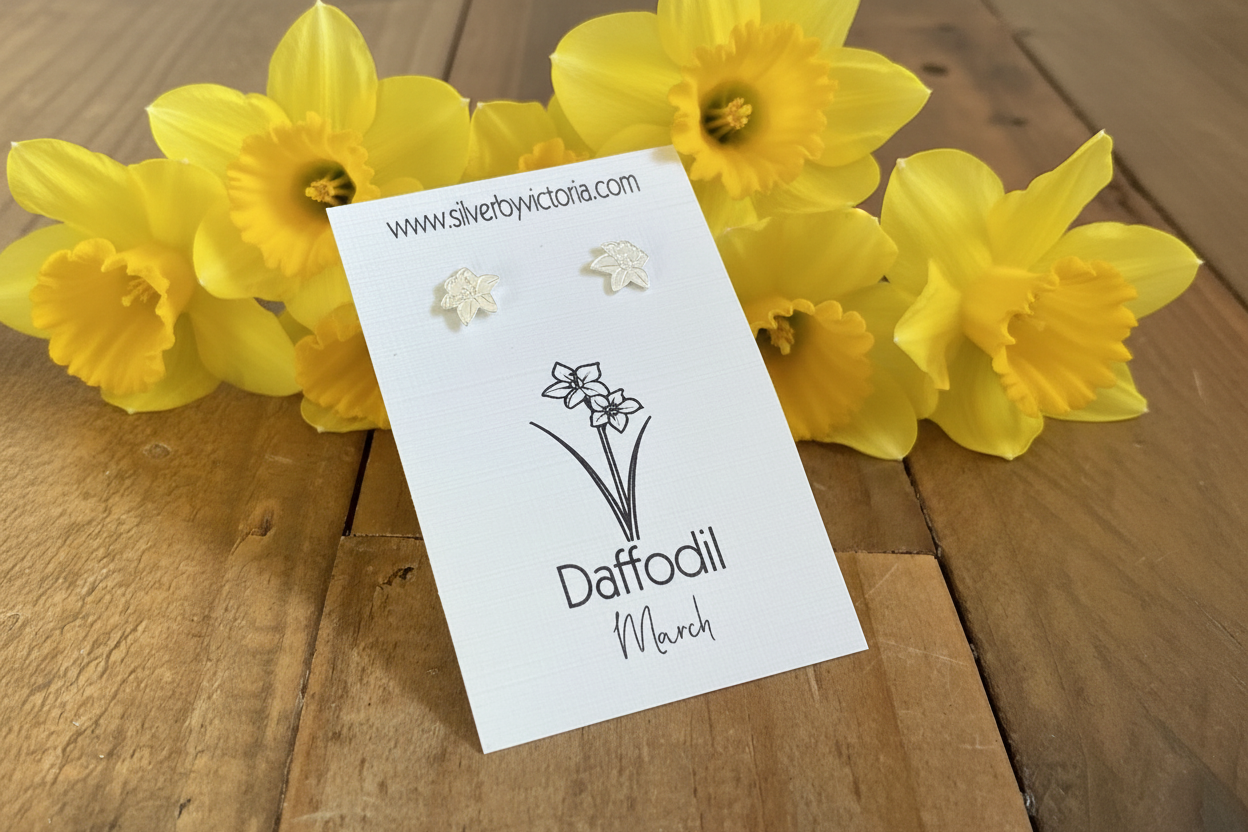 March Birth Flower Stud Earrings - Daffodil Stud Earrings